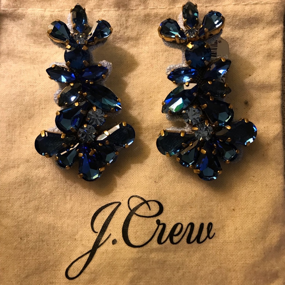 JCrew Blue Crystal drop earrings